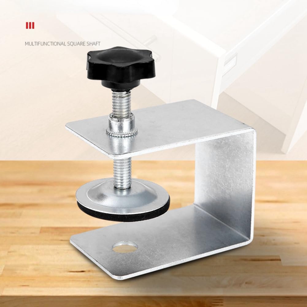 Vogely Drawer Panel Fixing Clip New Fast Wood Clipper Fixer Bow-Clamp Woodworking Auxiliary Installation Artifact, Silver & Black