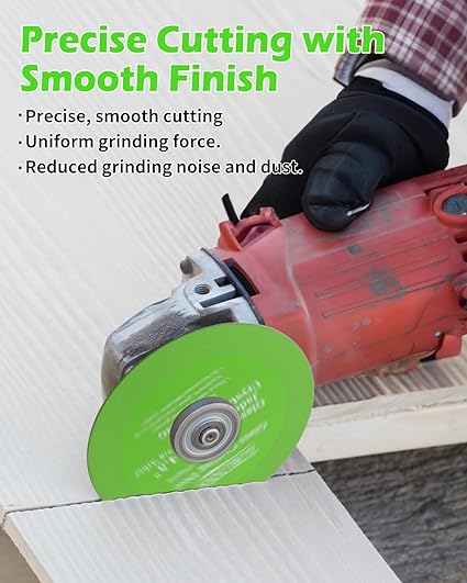 Glass Cutting Disc for 4-1/2" Angle Grinder, 3 Pack Glass Cutter Blade, Green Diamond Cutting Blade Disc 7/8" (Model 115/125) for Grinding Glass, Jade, Crystal, Wine Bottles, Tile.