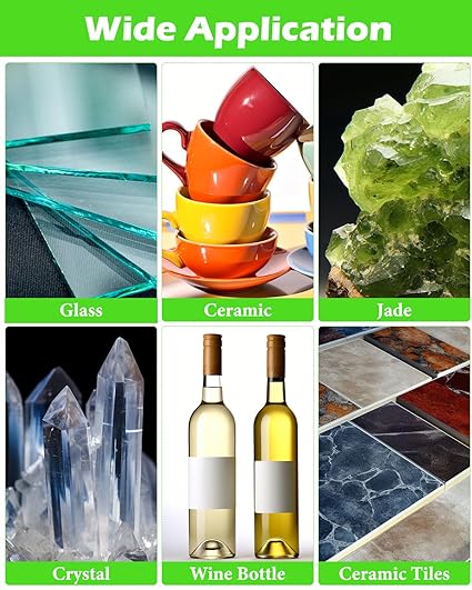 Glass Cutting Disc for 4-1/2" Angle Grinder, 3 Pack Glass Cutter Blade, Green Diamond Cutting Blade Disc 7/8" (Model 115/125) for Grinding Glass, Jade, Crystal, Wine Bottles, Tile.