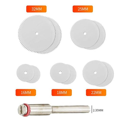 11Pcs Mini HSS Circular Saw Blade Set, Stainless Steel Slice Metal Cutting Disc for Rotary Tool Wood Cutter Disc with Mandrel