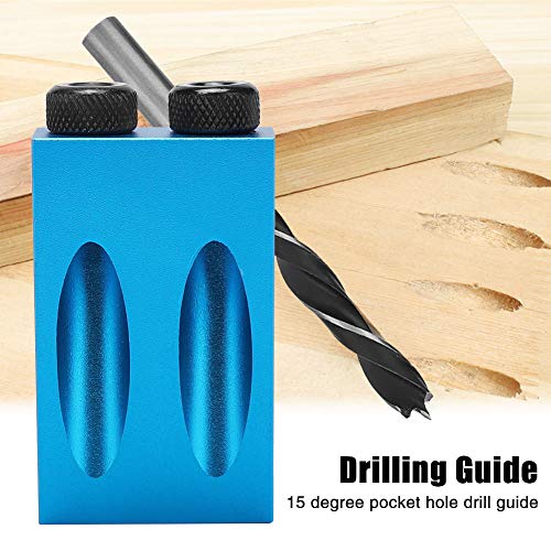 14pcs Pocket Hole Screw Jig 15° Dowel Drill Joinery Kit Woodworking Oblique Drill Set Positioner Locator Tool