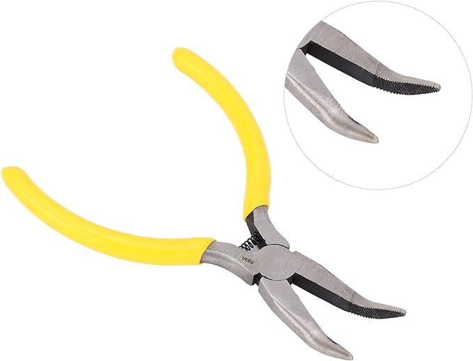 5 Inch Needle Nose Pliers, High Carbon Steel Pliers Long Nose Pliers Small Jewelry Pliers Needle Nose Pliers Tool with Ergonomic Rubber Handle for Jewelry Making DIY Craft