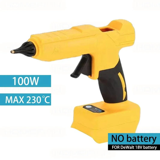 Electric hot melt glue gun for DeWalt 18V battery, 11mm glue rod, hot melt welding air gun without battery