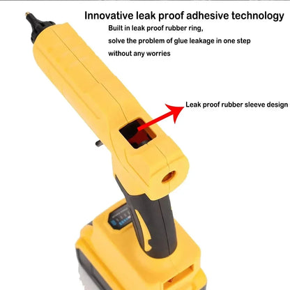 Electric hot melt glue gun for DeWalt 18V battery, 11mm glue rod, hot melt welding air gun without battery