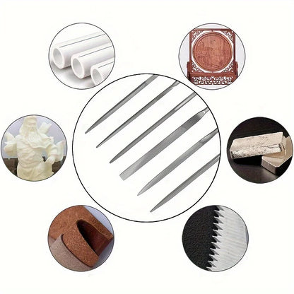 Premium Needle File Set - High-Carbon Steel Files with Non-Slip Ergonomic Handles for Precise Filing on Wood, Plastic, Model