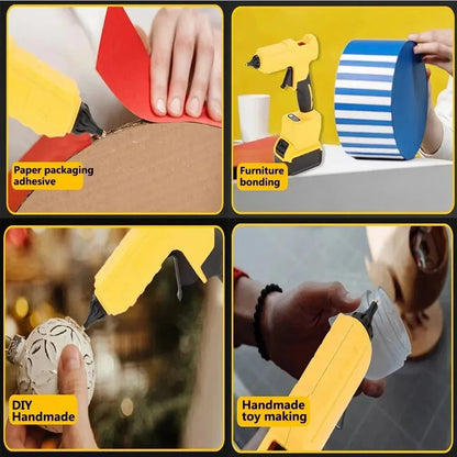 Electric hot melt glue gun for DeWalt 18V battery, 11mm glue rod, hot melt welding air gun without battery