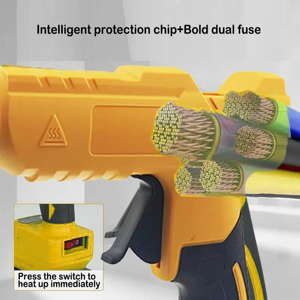 Electric hot melt glue gun for DeWalt 18V battery, 11mm glue rod, hot melt welding air gun without battery